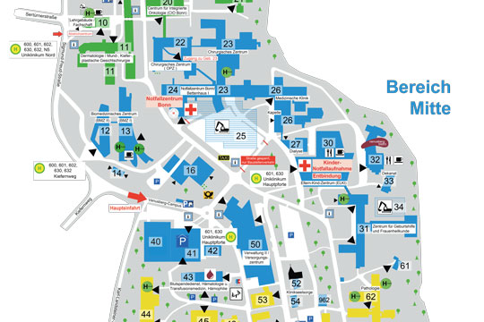 Lageplan UKB Bereich Mitte