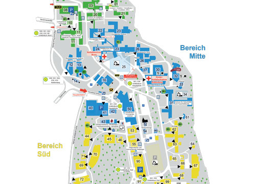 UKB Lageplan Bereich Mitte und Süd