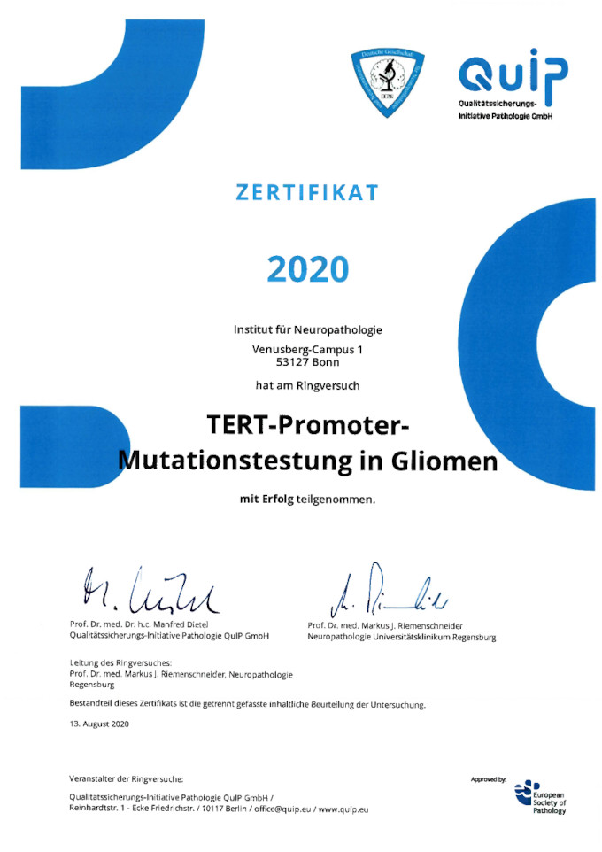 2020 Quip Tert Promoter Mutationstestung