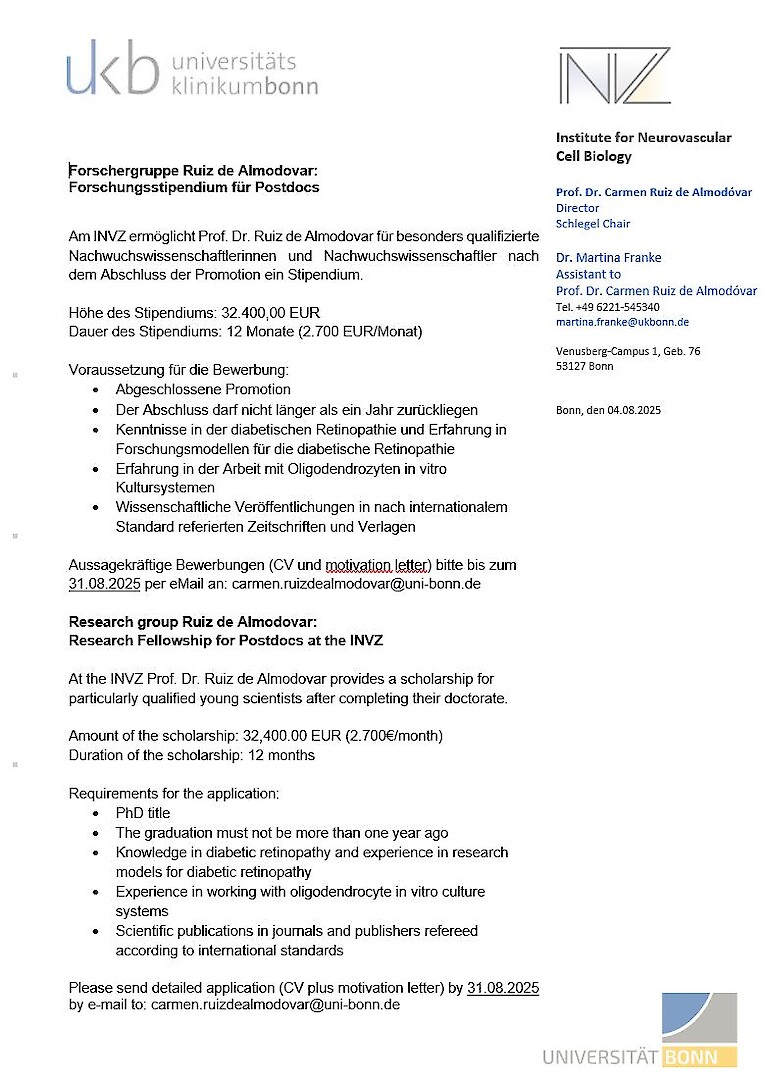 Ausschreibung Stipendium Schlegel