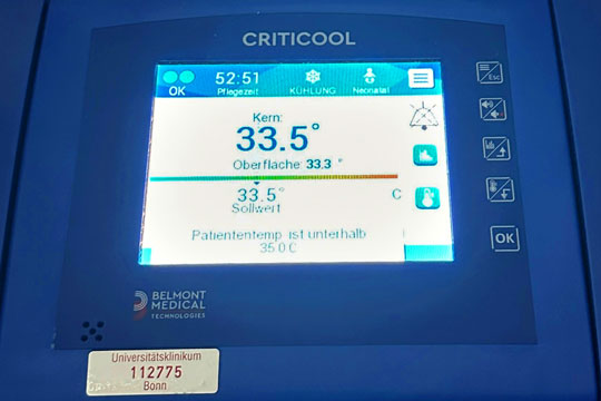 Hypothermie Gerät Tmeperaturanzeige